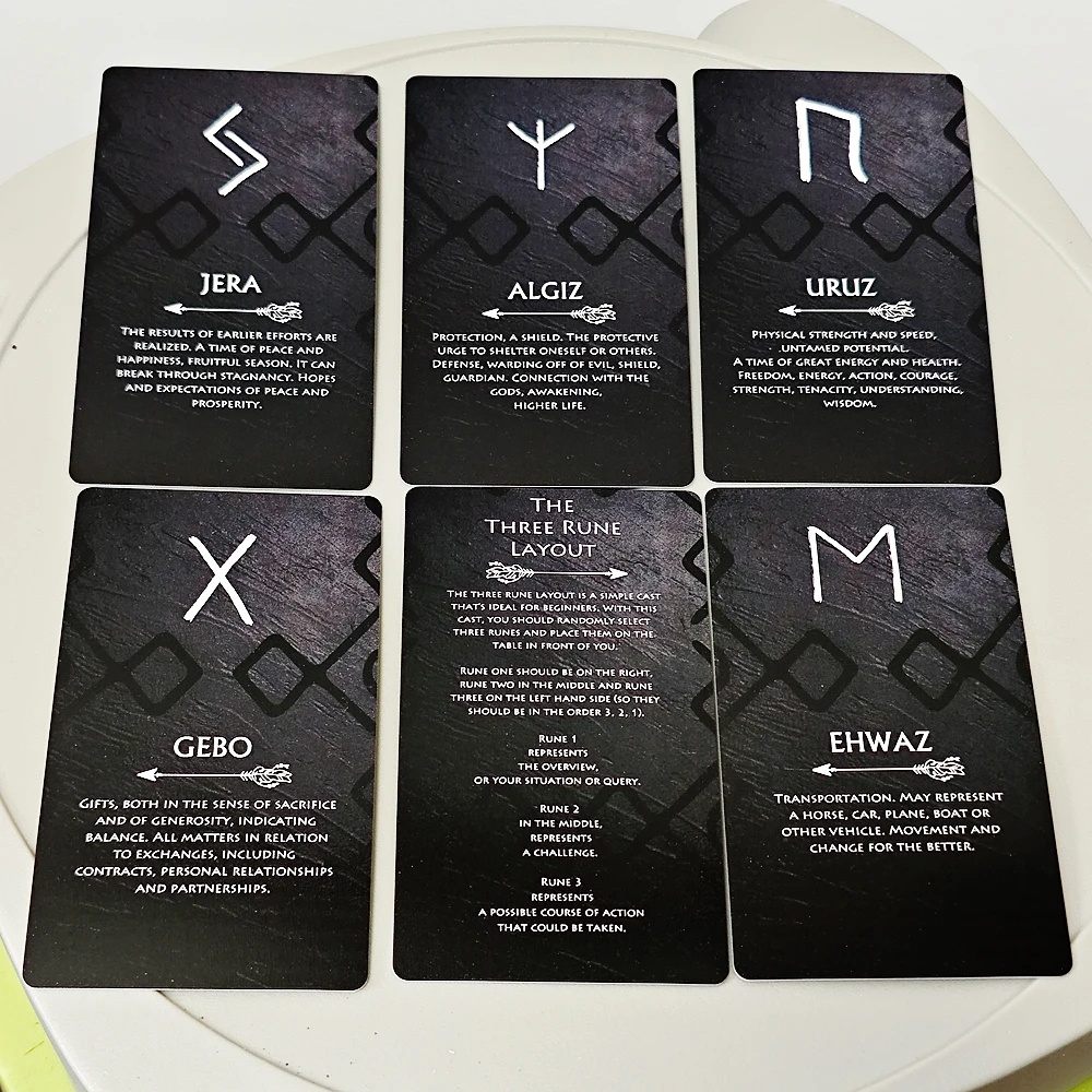 Runes Oracle Deck 26 Pcs Cards Illuminate Your Life and Manifest Transformation 10.3*6cm