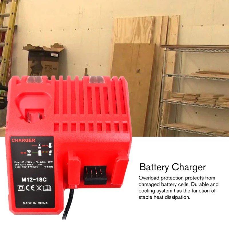 XNJTG Chargeur de Remplacement 12-18 V pour Chargeur Milwaukee M18 M12