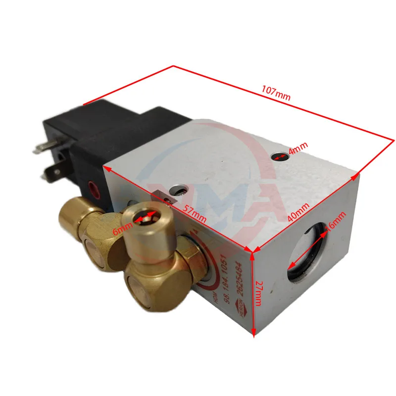 2Pieces Pneumatic Cylinder Valve 98.184.1051 With 6mm Hole Copper head For SM102 CD102 Solenoid Valve 98.184.1051
