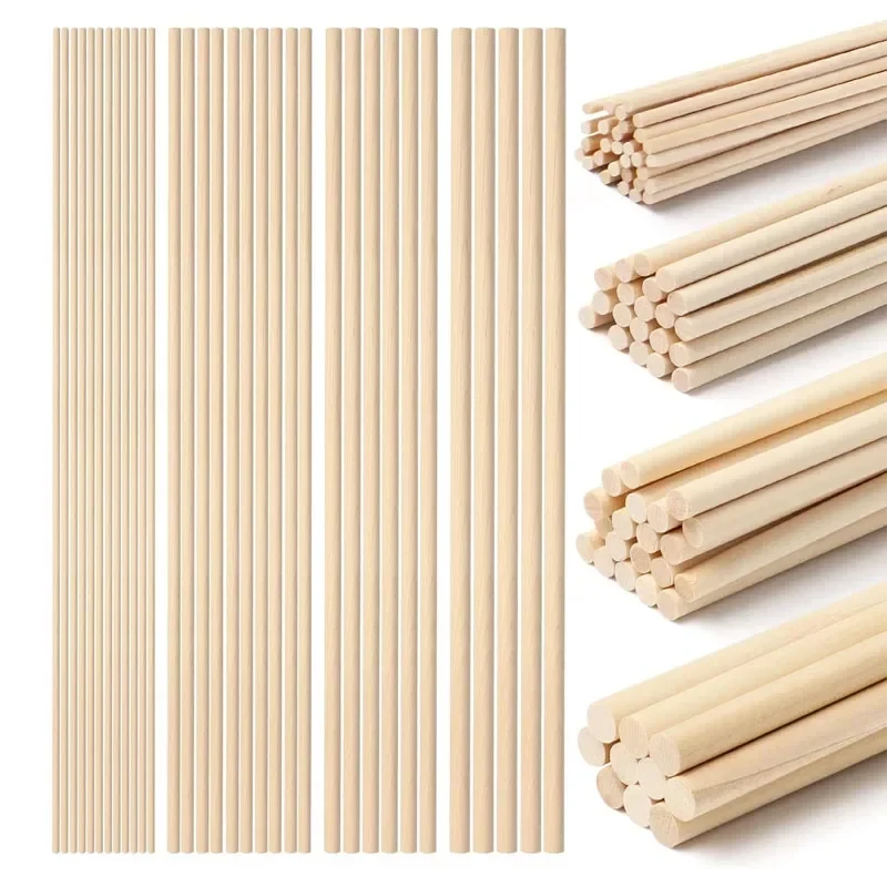 Palos de madera de abedul de 10-30cm, varillas de madera Natural sin terminar para manualidades, arte, decoración del hogar, soporte para pasteles escalonados, tinción