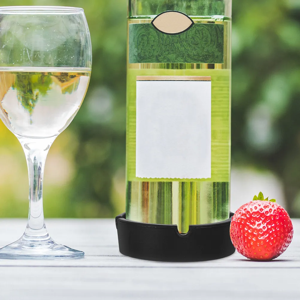 2Pcs Insulated Wine Bottle Coasters Silicone Holder Stand for Table Countertop Protection Modern Drink Display Solution