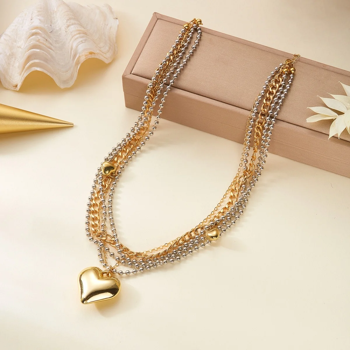 Minimalistische barocke unregelmäßige Imitationsperlen-CCB-Perlen-Anhänger-Halskette für Damen und Herren, mehrschichtige Perlen-Halskette, stapelbarer Choker-Schmuck – Detail 19
