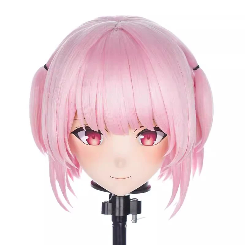 (MEO233) Customize Handmade Full Head Lockable Crossdress Male to Female Japanese Cartoon Anime Game Character Kigurumi Mask