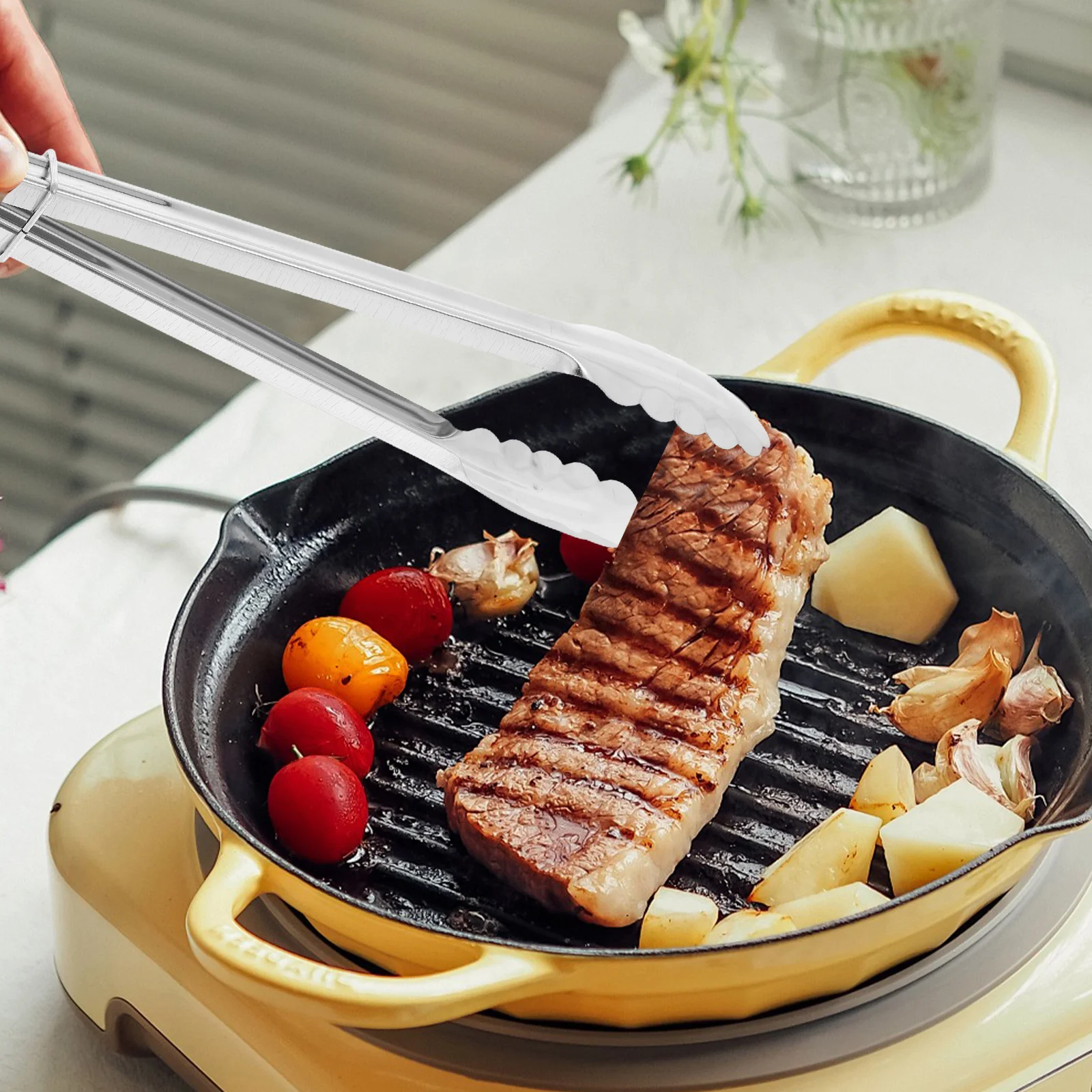 

Heavy Duty Thickened Stainless Steel Bread Tongs For Bbq Grilling Cooking Serving Kitchen Tool Outdoor Grill Metal Tongs