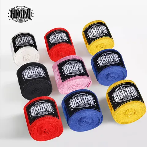 2 Rolls Cotton Boxing Bandage Wrist Wraps Combat Protect Boxing Sport Kickboxing Muay Thai Handbands Training Competition Gloves