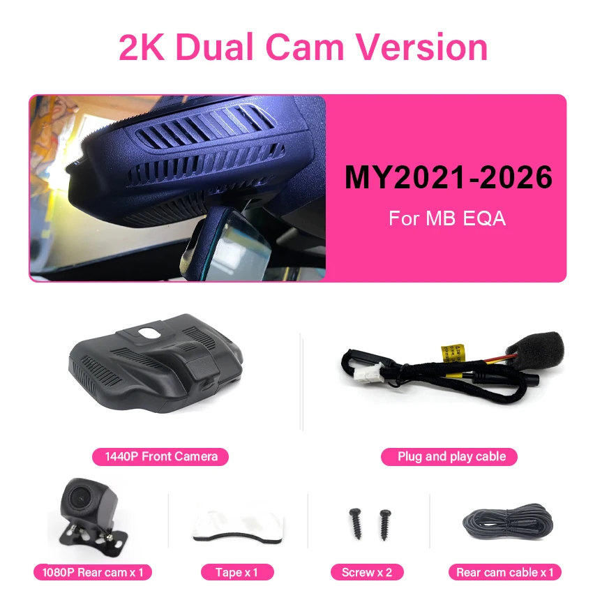 Plug en play Dash Cam Voor Mercedes-Benz EQA EQA250 EQA300 4 MATIC AMG EQA 250 AMG Lijn EQA 300 4 MATIC 2021-2026 4 K 2160 P Auto DVR