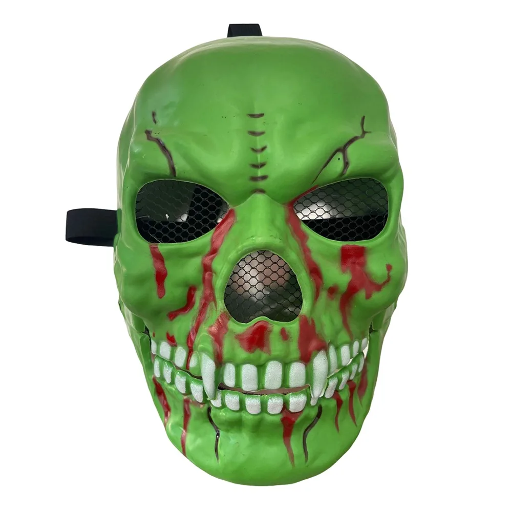 

Bloody Effect Moving Mouth Skull Mask Adjustable Full Face Halloween Skull Masks Funny Realistic Scary Skull Headgear