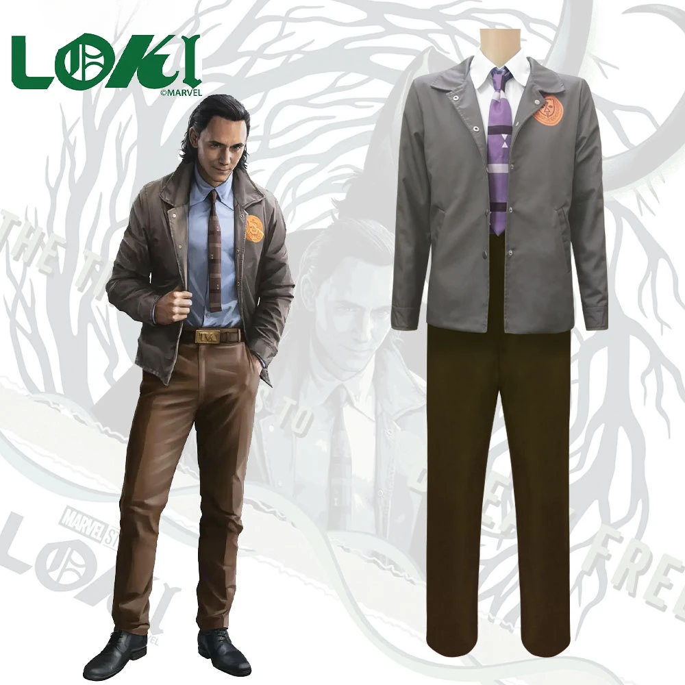 

Movie Loki Coat Shirt Pants Casual Suit Cosplay Costume Halloween Masquerade Carnival Party Outfits for Women and Men