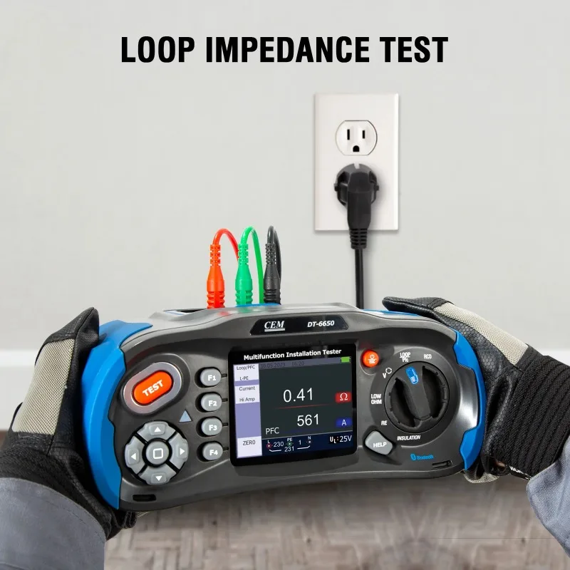 DT-6650 High Current Loop Test Multifunction Insulation Resistance Tester earth resistance, loop impedance, voltage, RCD PFG PSC