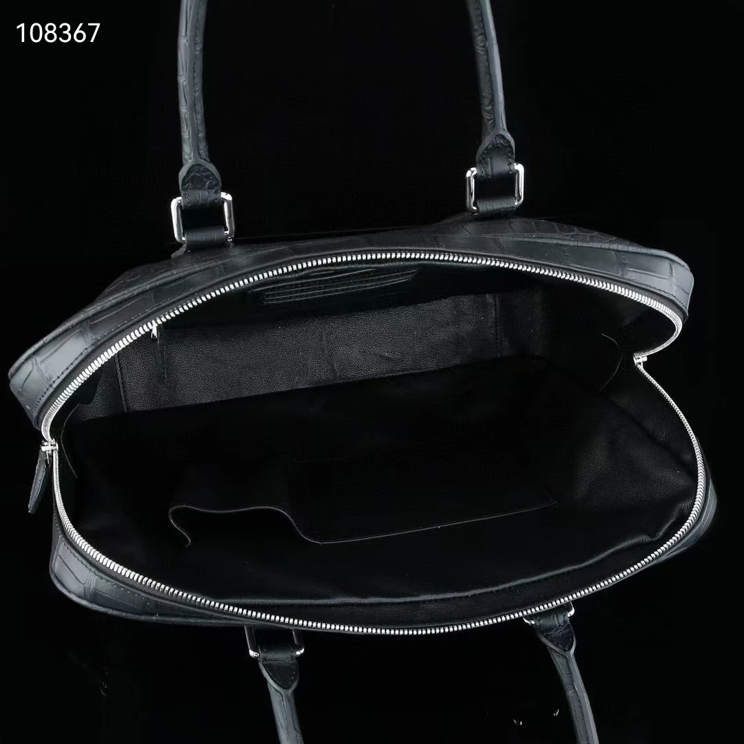 最新のホット販売高級品質 100% 本物の本物のワニ革腹皮メンズビジネスバッグラップトップブリーフケースワニ皮