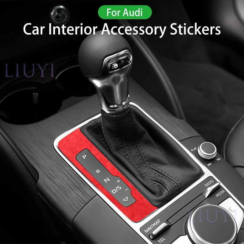 

For Audi A3 center control panel protector Made of Alcantara trim strip sticker Car interior accessories