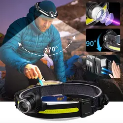 100000 Lumens Headlamp Led Head Flashlight Outdoor XPE+COB Sensor Strong Light Headlight Camping Fishing Running Head Lamp