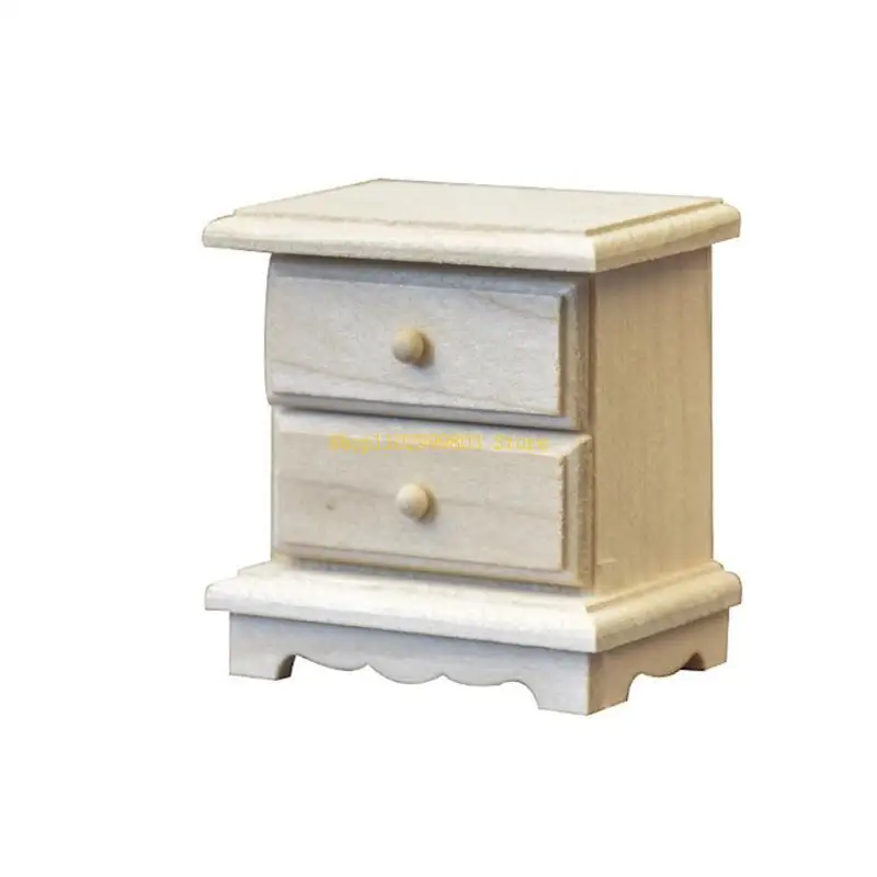 

Display Bedside Table Realistic Nightstand Zakka Model for 1:12 Scale J0MF