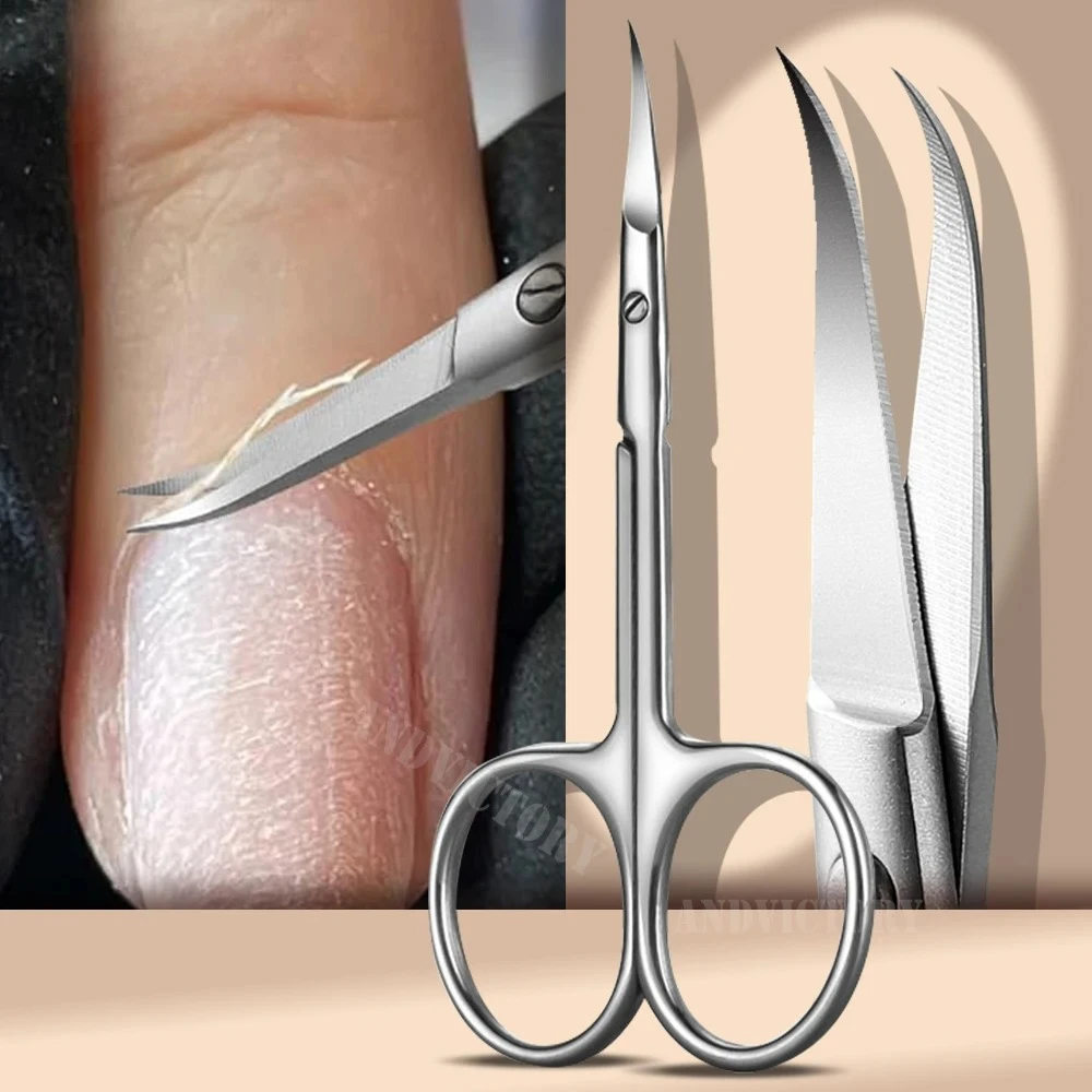

Cuticle Scissors Extra Fine Curved Blade Manicure Scissors Multi-purpose Stainless Steel Grooming Kit for Nail Eyebrow Eyelash