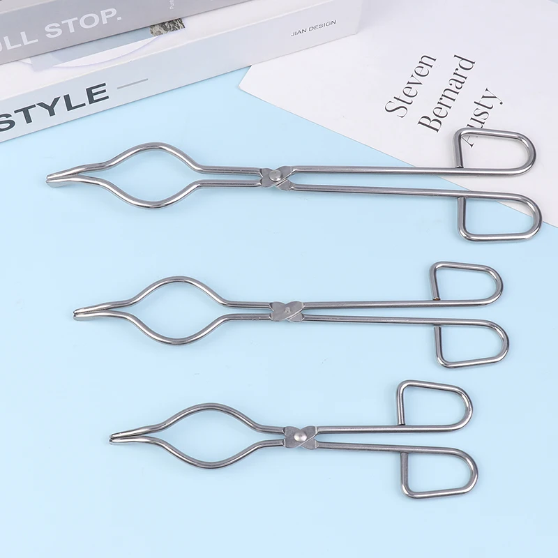 Professional 19/24/29CM Stainless Steel Crucible Tongs Graphite Melting Plier Holder Chrome Plated Beaker Clamps For Grabbing