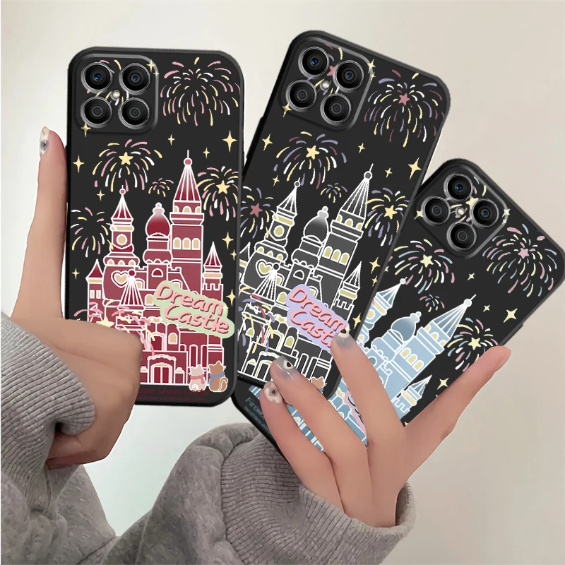 Disney Castle Fireworks Cover Phone Case for Honor 8X 70 90 Pro X6a X7b X8a X9b Magic5Lite Magic5 Pro Soft Silicone TPU