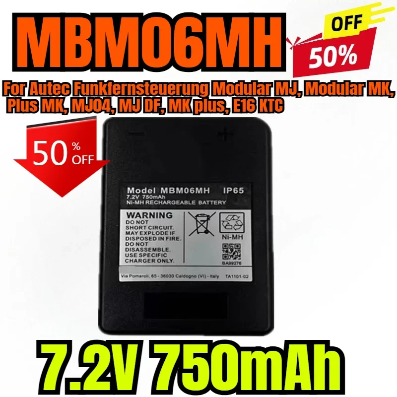 

750mAh Battery MBM06MH for Autec Funkfernsteuerung Modular MJ, Modular MK, Plus MK, MJ04, MJ DF, MK plus, E16 KTC