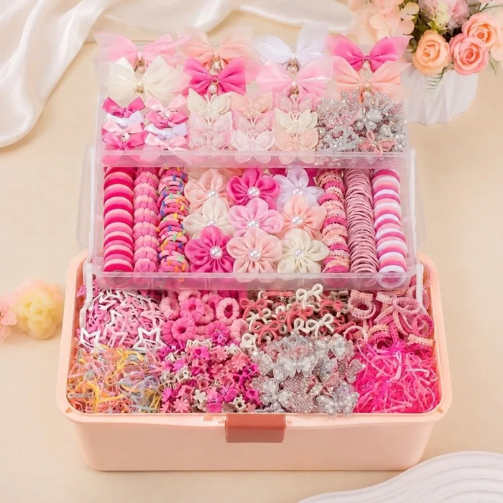 875Pcs/Set High Elastic Girls Hair Accessory Set No Hurt Hair Butterfly Shape Kids Hair Accessories Swallowtail Bow