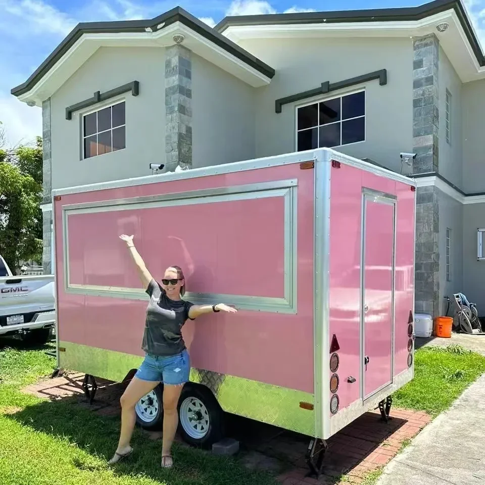 Customized Mobile Food Truck Beer Food Trailer Stainless Coffee Cart Steel Store Custom Food Trailer For Sale