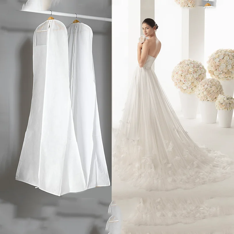 OIMG Convenient Wedding Dress Bags Clothes Cover Dust Cover Garment Bags Bridal Gown Bag For Mermaid Wedding Dress Customized