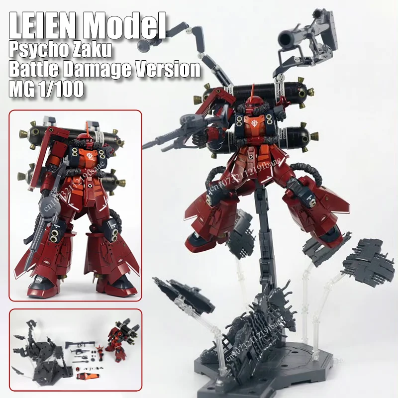 

LEIEN Model Psycho Zaku MG 1/100 Battle Damage Version MS-06R Assembly Model Kit Action Fiugres Plastic Robot Model Toy Gifts
