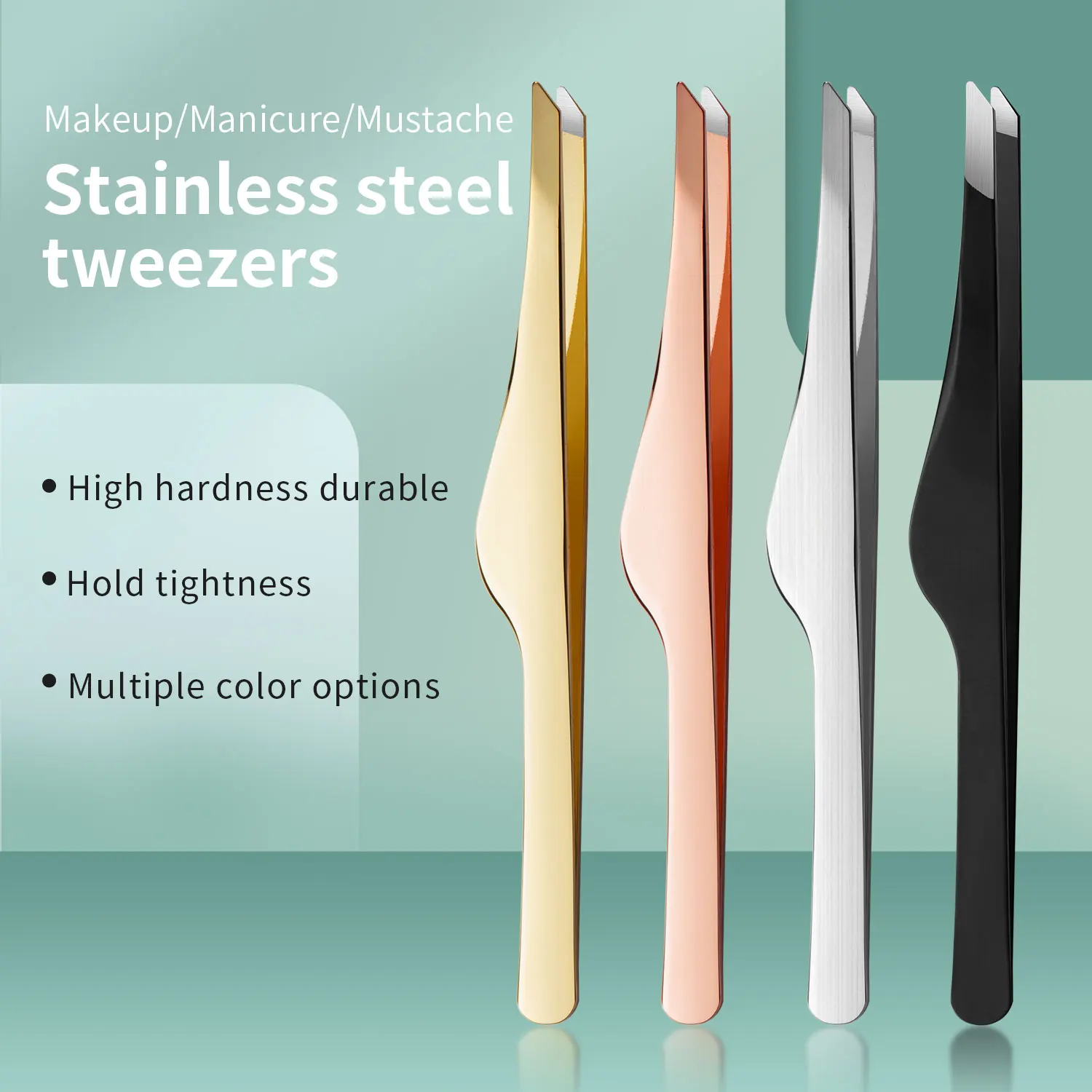 Pinzette per sopracciglia in acciaio inossidabile Sopracciglio curvo Taglia ciglia Pinzette angolate Strumenti per ciglia finte Rimuovi piccoli peli incarniti