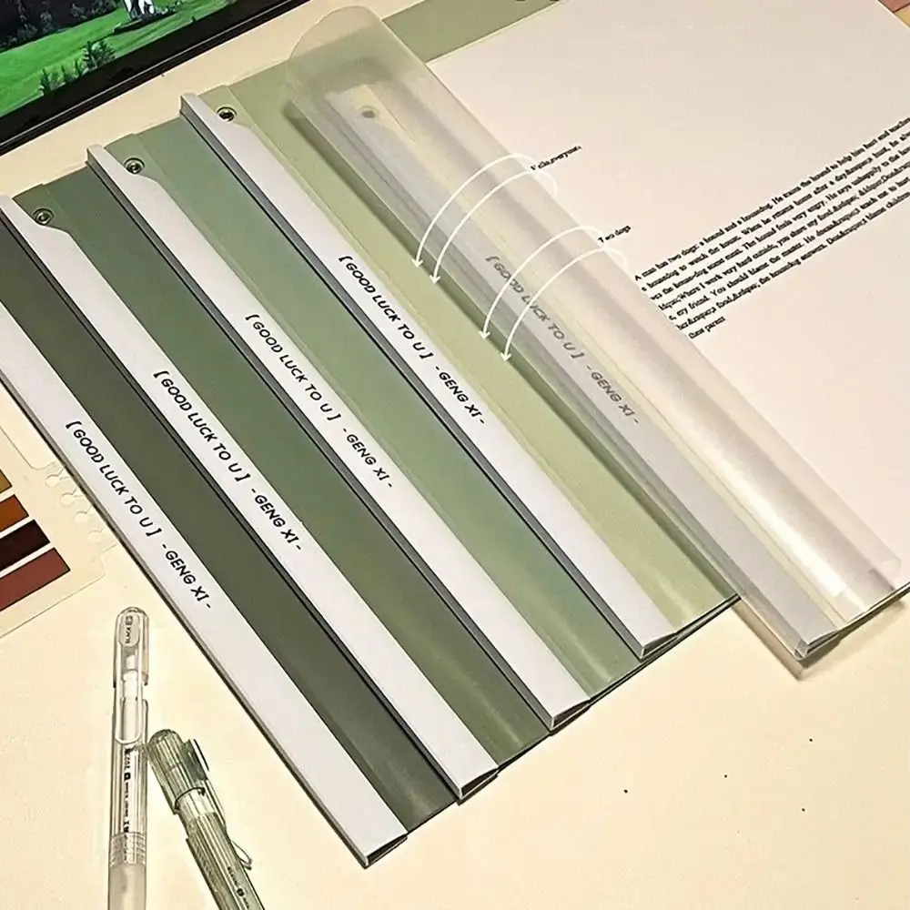 Gradient Morandi สี A4 วาด Rod โฟลเดอร์กันน้ําบาร์เลื่อนดึง Rod คลิปหนาขนาดใหญ่ความจุกระดาษทดสอบเก็บคลิป