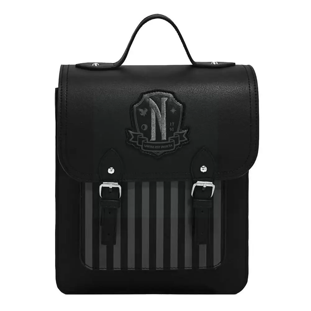 Wednesday Aesthetic Backpack For Teens Y2K Gothic Preppy Backpack Japanese Leather Book Bag Wensday Backpack R5F0