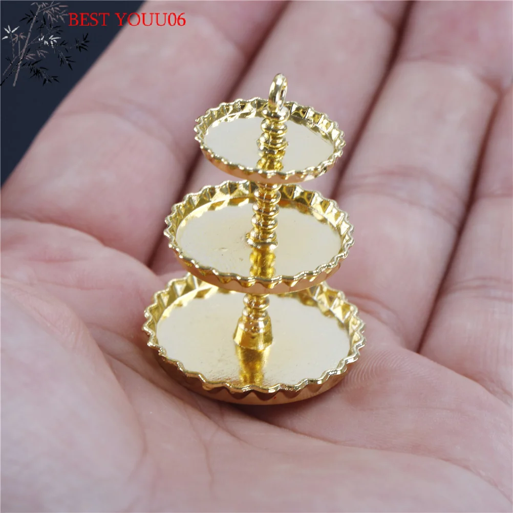 Hot 1/12 Dollhouse Miniature 3-layer Metal Fruit Dessert Snack Rack Stand Pretend Play Kitchen Furniture Toys Best Gift