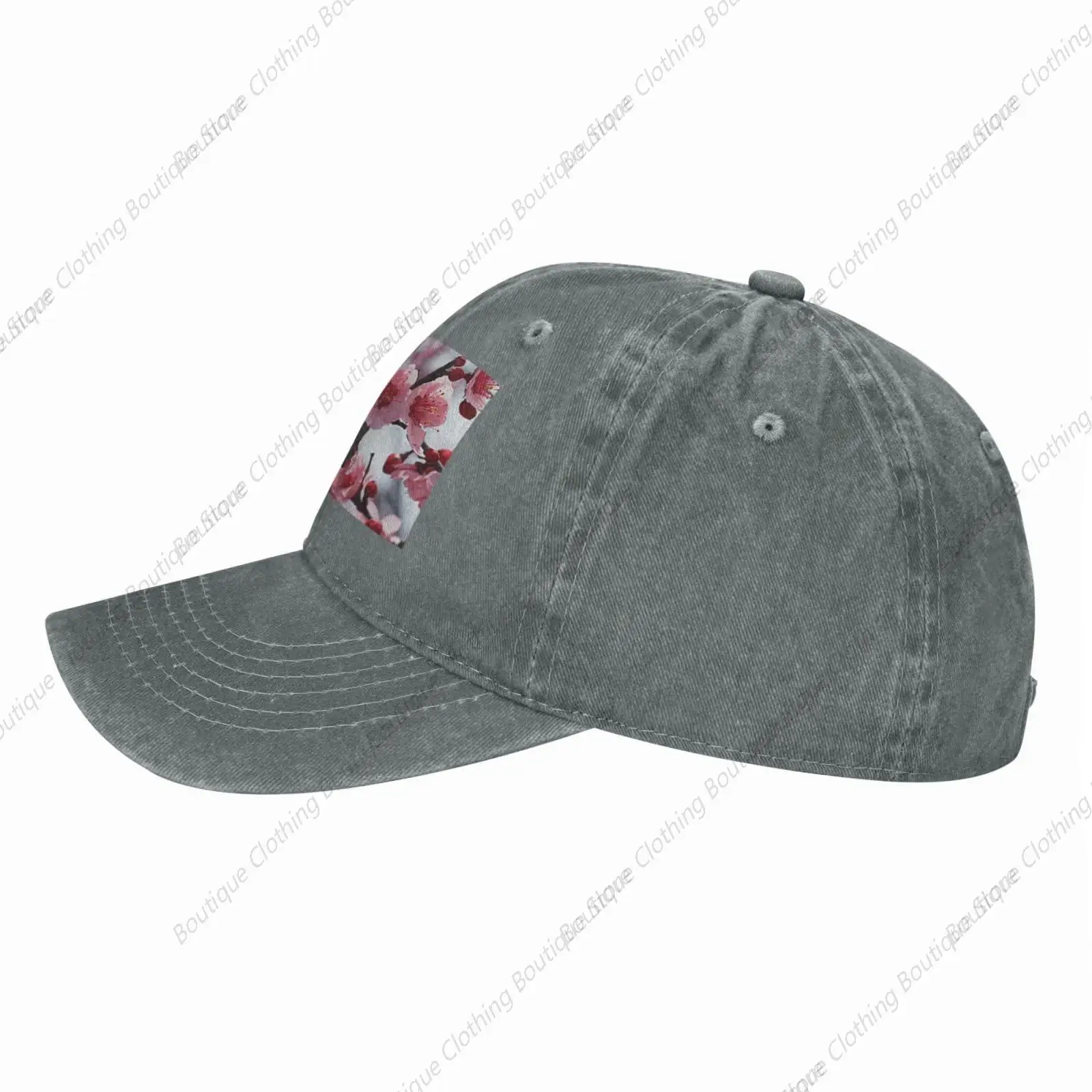 Baseball Cap for Men Women Cherry Blossom Adjustable Dad Hat Washed Cotton Baseball Hat for Outdoor, One Size-Medium, Gray