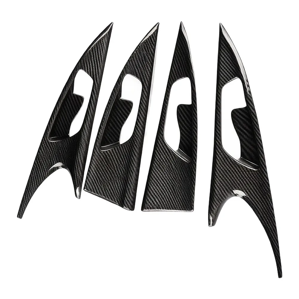 Auto Door Bowl Covers Carbon Fiber Door Decals For Daily Driving Sleek Modern Look No Cutting Required Abs Plastic Construction