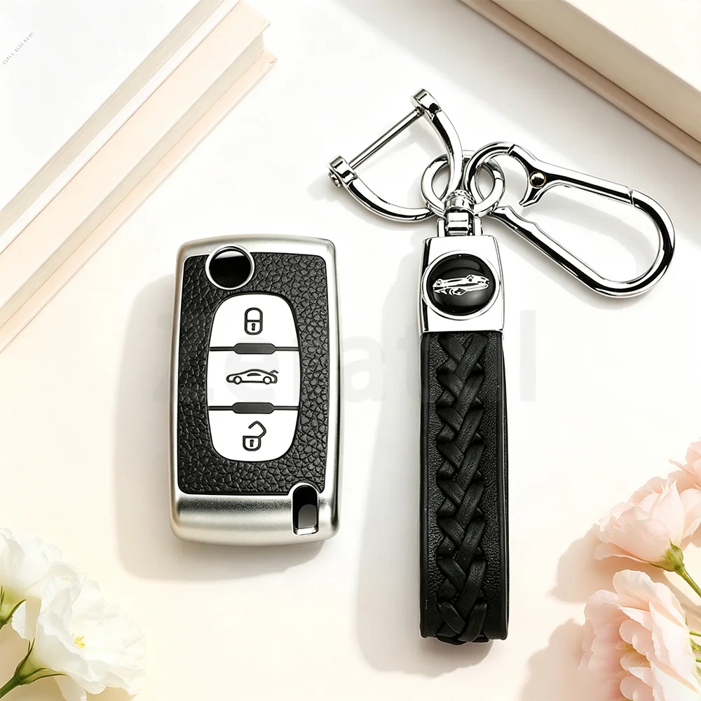 Shell Fob Holder For Citroen Xsara C2 C3 C4 C5 C6 C8 For Peugeot 107 206 207 307 308 406 TPU Car Key Case Cover Protector Bag