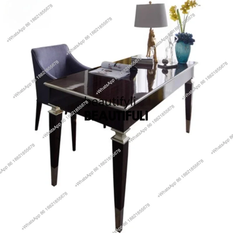

ss8350 Neoclassical writing table American ebony wood grain desk simple European post-modern model room study series