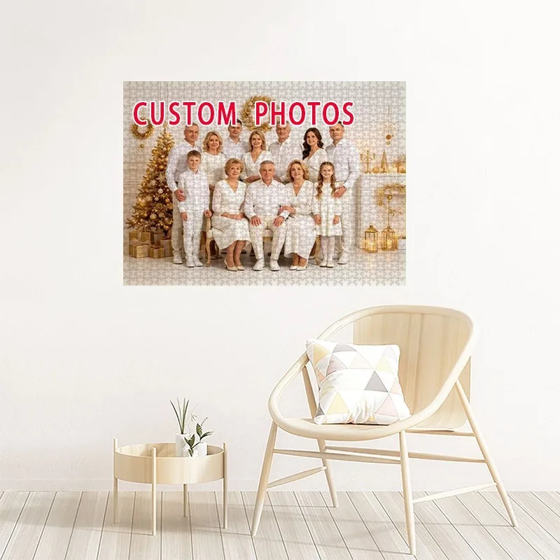 35/300/500/1000pcs Personalized Custom Photo Puzzle Couple Photos DIY Handmade Puzzles Photo Wall Art