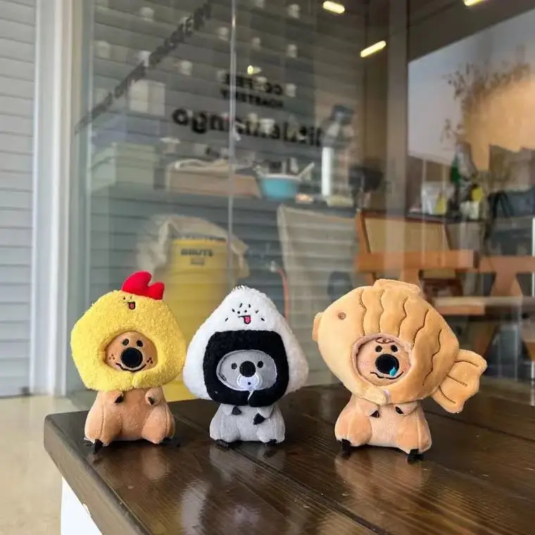 Adorabile portachiavi con cappuccio animale in peluche Set artigianale fai-da-te Forniture regalo di Natale Pendenti accessori per cappello da bambola fatti a mano per decorazioni festive