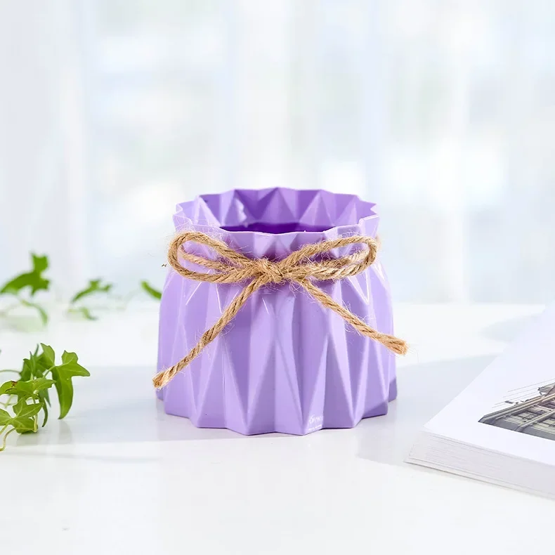 Nordic Modern Vase Imitation Ceramic Plastic Vase for Wedding Birthday Art Home Living Room Decoration Flower Arrangement