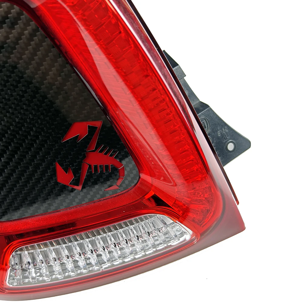 Brand New Carbon Fiber Material Stick On Rear Taillight Cover Frame Flat And Pattern Accessories For Fiat 500 695 595 Abarth