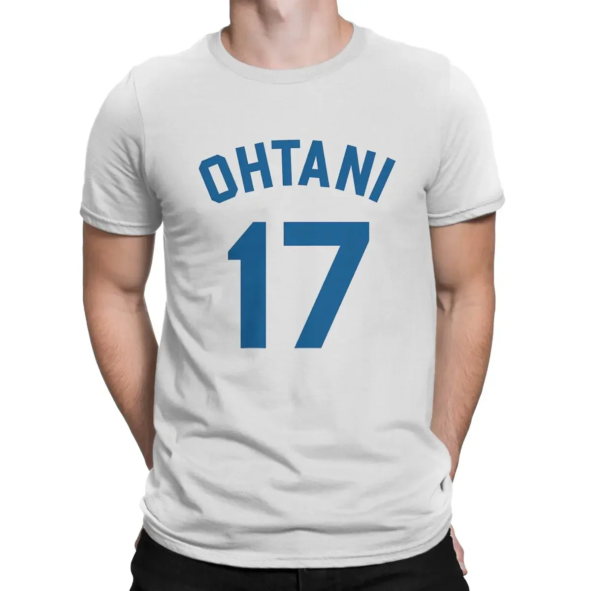 Sleeve Shohei Ohtani T Shirts Crew Neck Tops Gift Idea Men's T-Shirts Shohei Ohtani 17 Dodgers Novelty 100% Cotton Tees Short