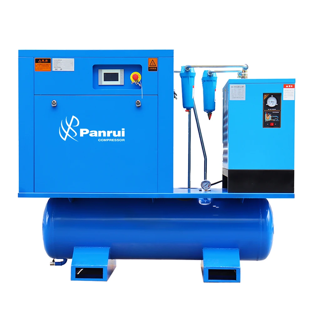 

7.5kw 10hp All in One Screw Compressor with Dryer tank Industrial Compressors 15kw 20hp 22kw 30hp 37kw 50hp