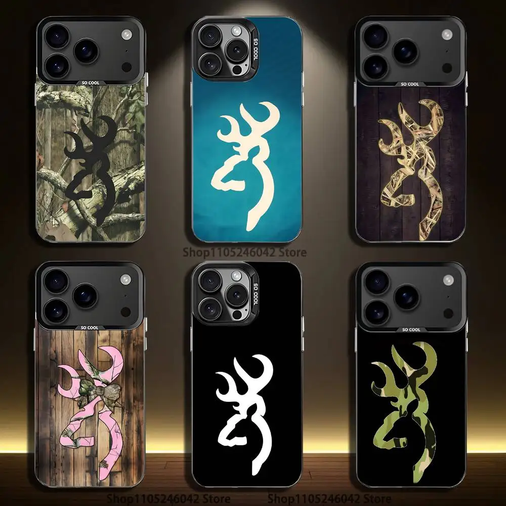 Cool B-BrowningS Capa de telefone preta fosca à prova de choque para iPhone 17,16,15,14,13,12,11,Pro,XS,Max,Plus,Mini,SE4,E