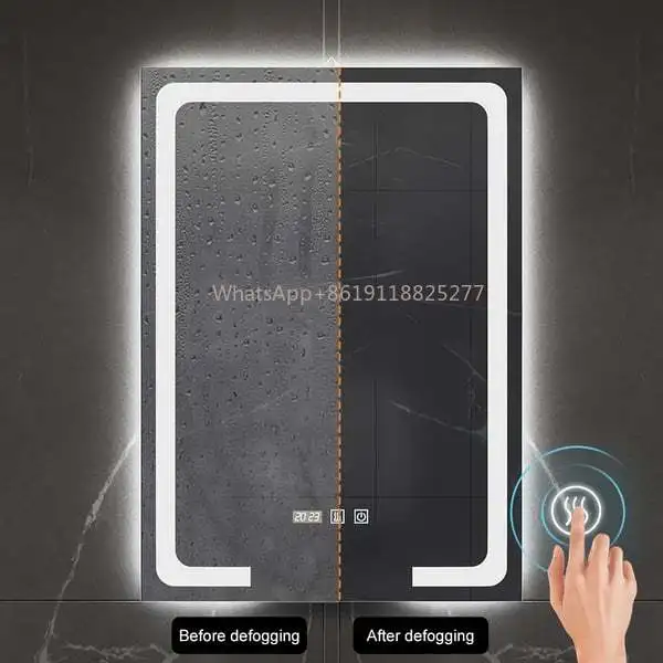 Banheiro inteligente LED Mirror Cabinet, Pia Inteligente para Hotel, Design moderno