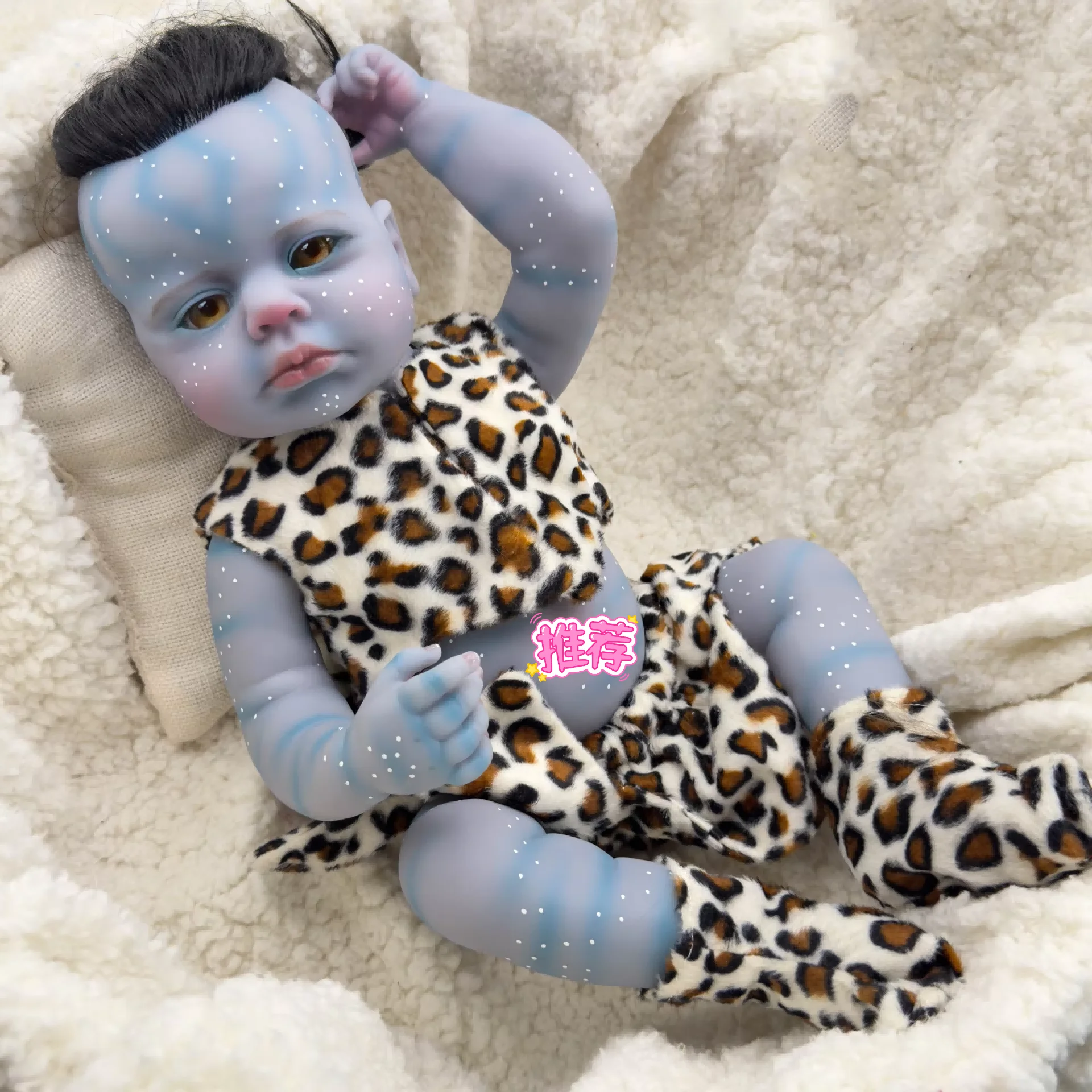 NPK 19inch Hand made high quality detailed painting Fairy Avatar LouLou Awake Lifelike Real Full body small doll cute handy baby