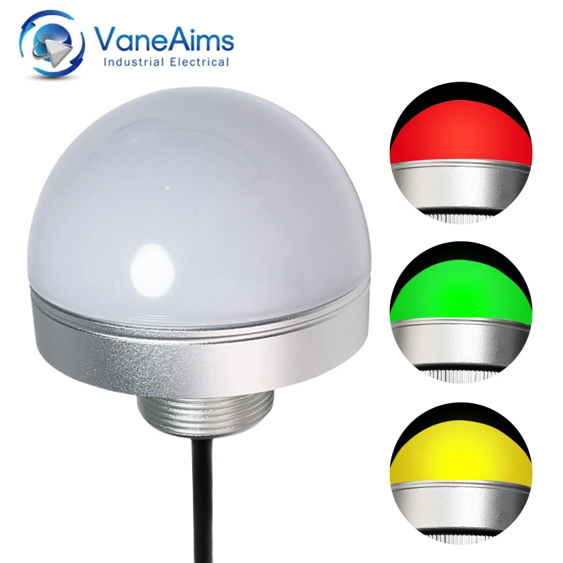 

70mm Semicircle 3 Colors LED Signal Warning Light Red Green Yellow 12V 24V Indicator Lamp for CNC Machine Tool Equipment