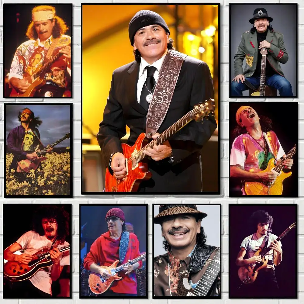 Carlos Santana Singer Poster Self-adhesive Decal Living Room Bedroom Party Bar Decor Moisture-proof Fade-resistant