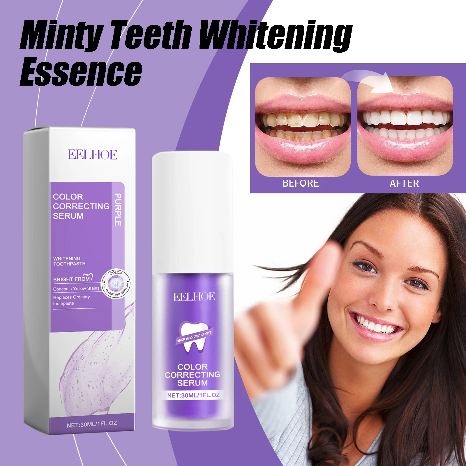 

Oral Care Serum Deep Cleaning Effectively Removes Stains Yellow Teeth Long-Lasting Fresh Breath Minty Teeth Whitening Essence