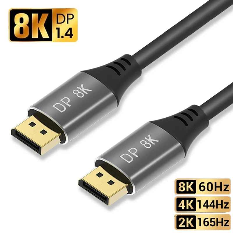 Displayport 1.4 Cable DP 8K60Hz 4K144Hz 32Gbps Video Audio Cable for Xiaomi TV Box Laptop PC Xbox Monitor Projector Game Display