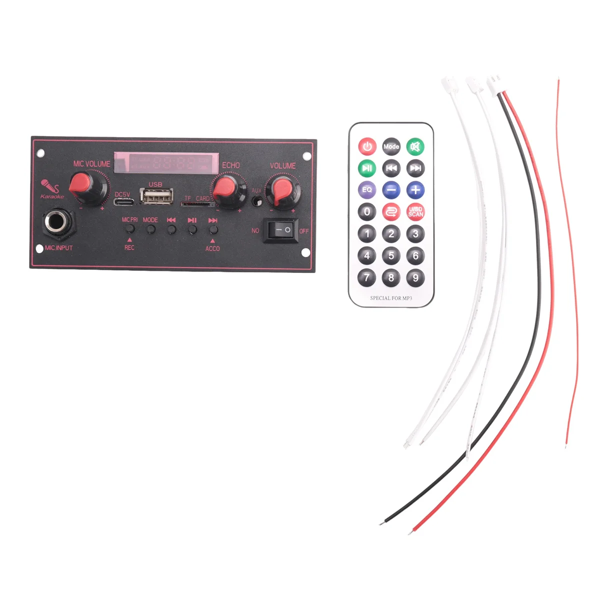 لوحة مكبر للصوت 2 × 10 وات بلوتوث Mp3 لوحة فك تشفير عربة مشغل الصوت ملحقات وحدة بلوتوث السيارة ، B-PZZW