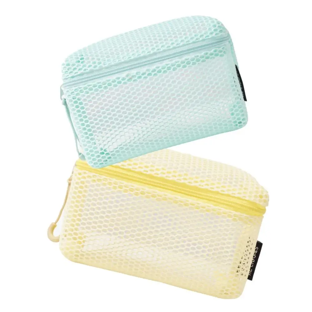 캐주얼 나일론 수납 파우치 손잡이형 메쉬 화장품 가방 지퍼 포함 다용도 메쉬 파우치 여성용