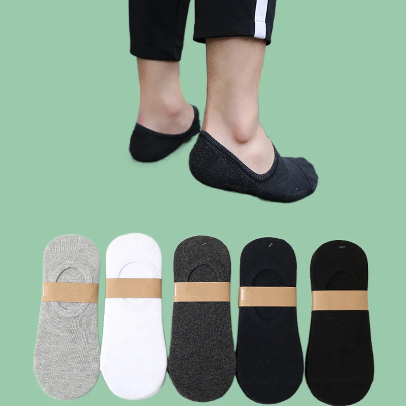 5/10/20 Pairs High Quality Socks For Women Men Fashion Breathable Cotton Solid Color Invisible Anti-Slip Ankle Short Boat Socks