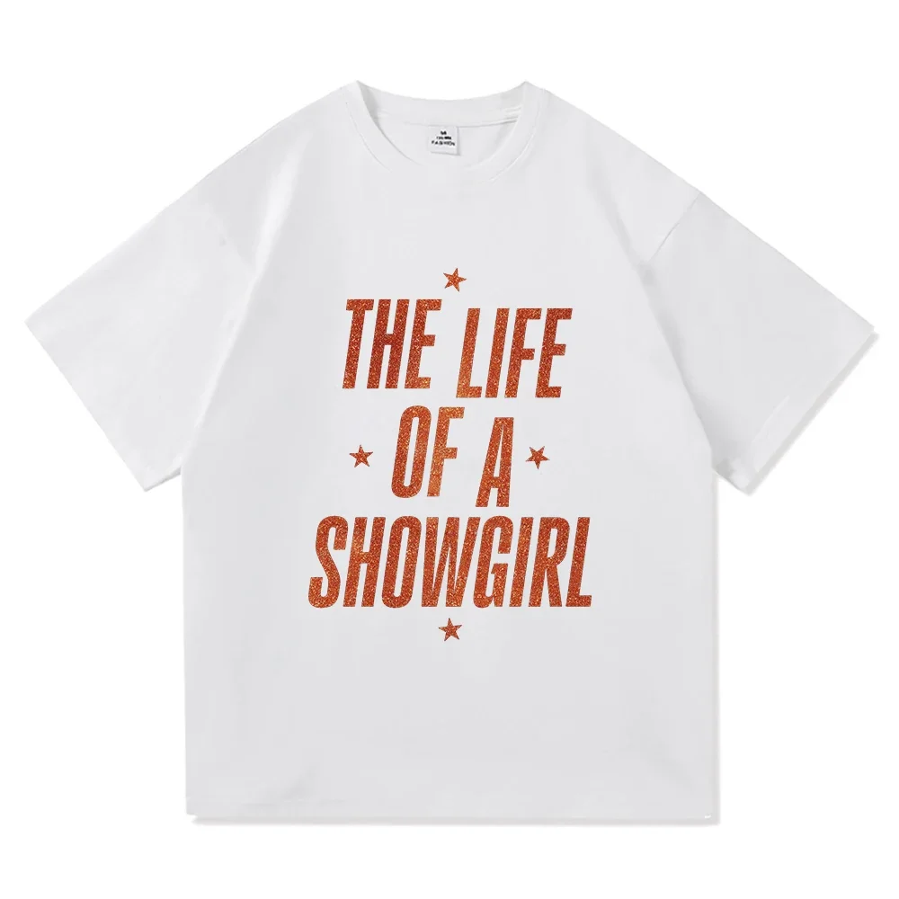 

2025 Summer Men's new album The Life of A Showgirl pattern print 100% pure cotton short-sleeved T-shirt, high-quality clothing t